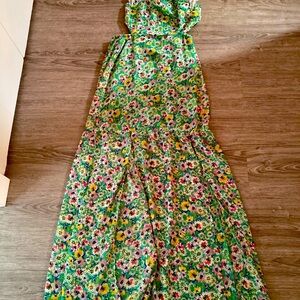 Beautiful light  stylish midi halter dress with 2 slits in front . Super sexy